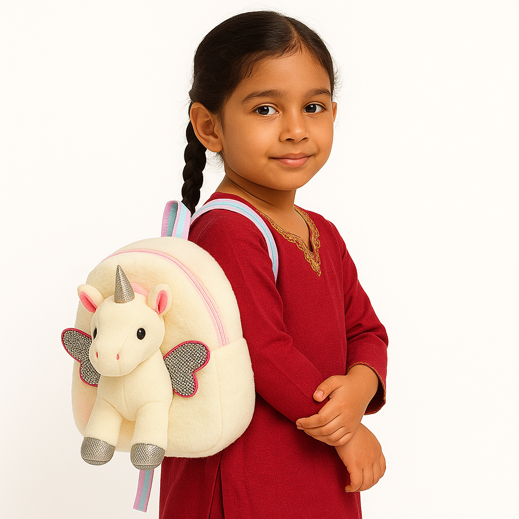 Magical Explorers: Unicorn & Astronaut Soft Fur Bag for Kids