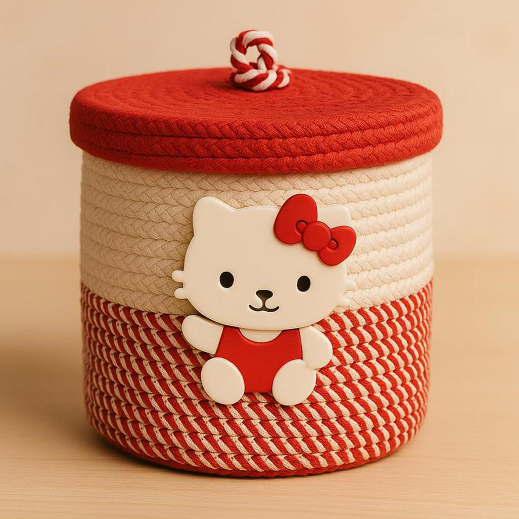 Woven Baby Storage Bin– Soft Cotton Rope Organizer (HANDCRAFTED)
