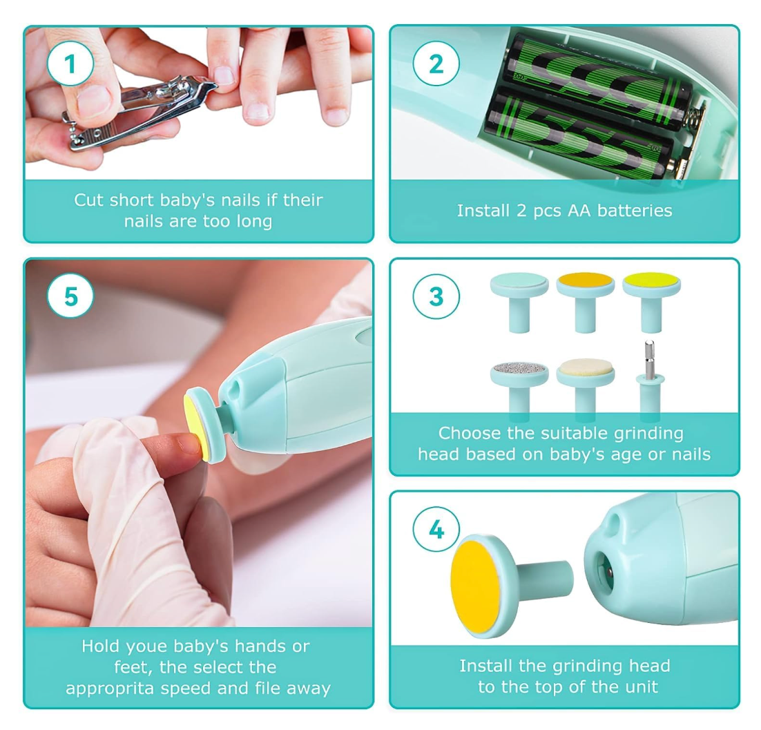 TinyTrim Electric Baby Nail Trimmer – Safe & Gentle Care!