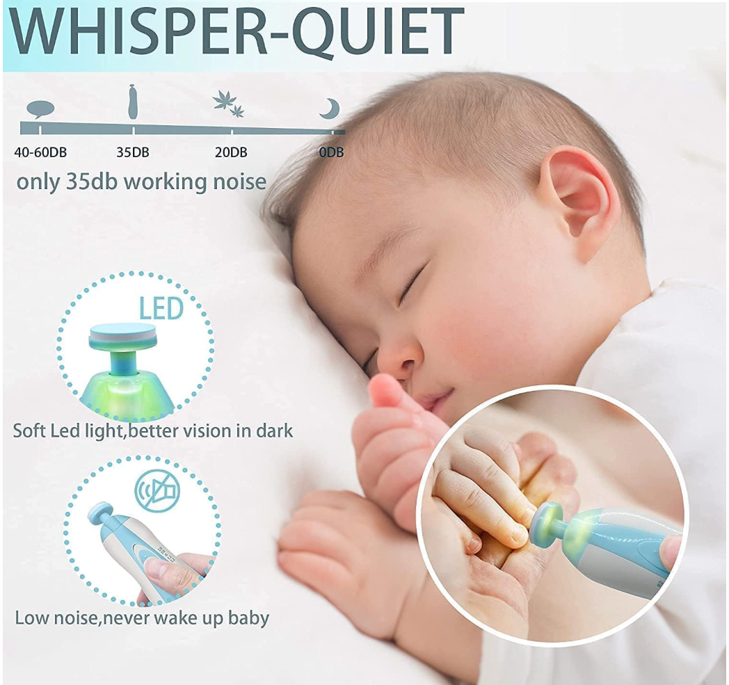 TinyTrim Electric Baby Nail Trimmer – Safe & Gentle Care!