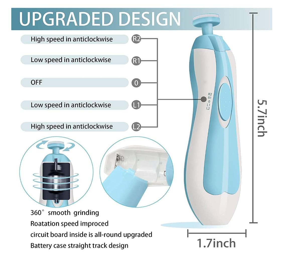TinyTrim Electric Baby Nail Trimmer – Safe & Gentle Care!