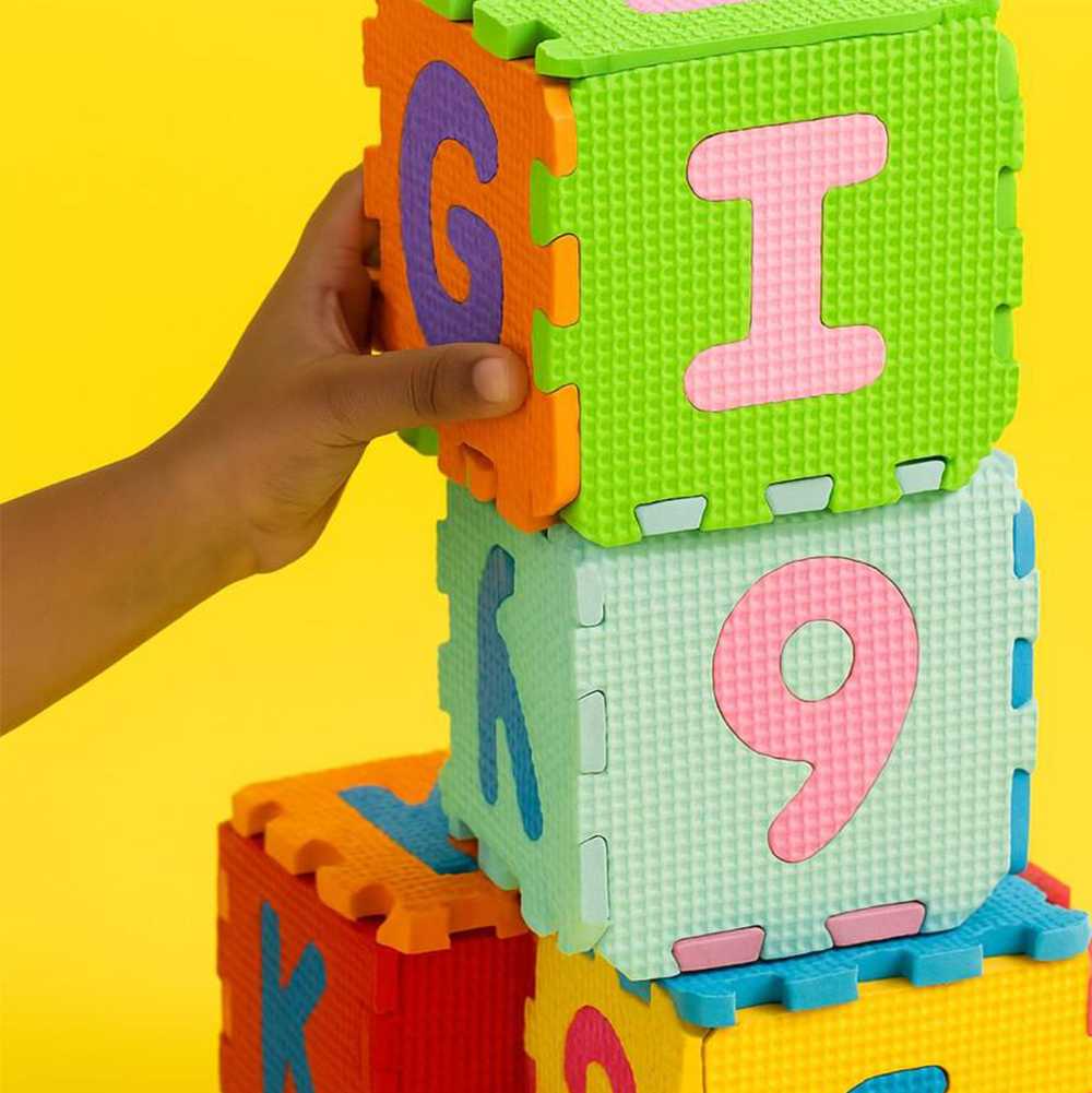 Colorful Foam Alphabet Blocks – Interlocking Educational Puzzle Toy for Kids (pack of 36 Pcs)
