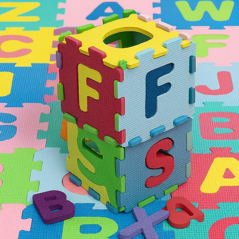 Colorful Foam Alphabet Blocks – Interlocking Educational Puzzle Toy for Kids (pack of 36 Pcs)