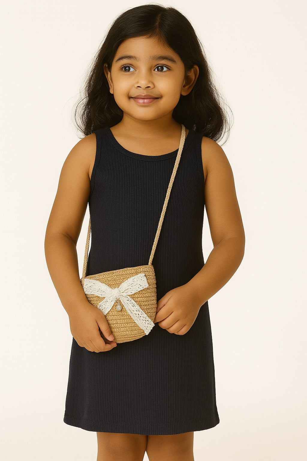 Korean Style Cute Mini Jute Sling Bag For Kids and Girls
