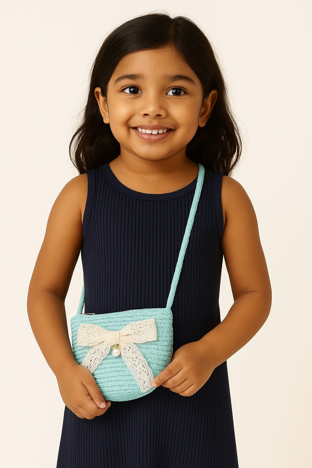 Korean Style Cute Mini Jute Sling Bag For Kids and Girls