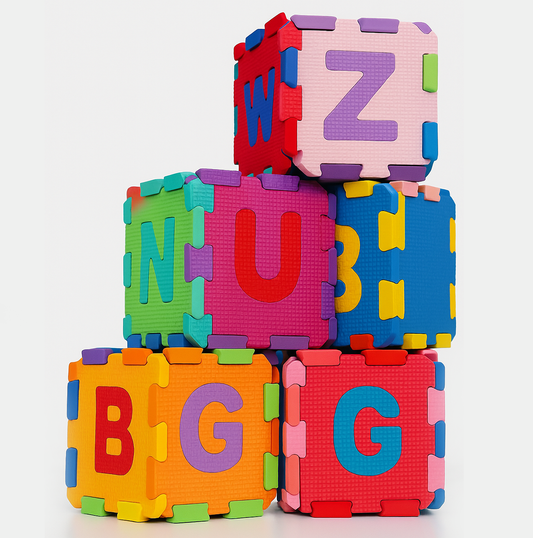 Colorful Foam Alphabet Blocks – Interlocking Educational Puzzle Toy for Kids (pack of 36 Pcs)