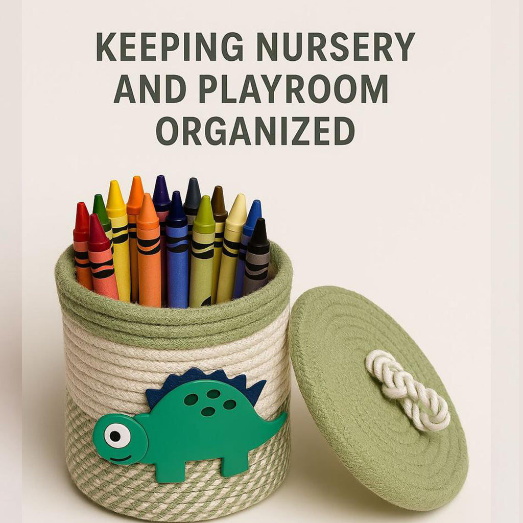 Woven Baby Storage Bin– Soft Cotton Rope Organizer (HANDCRAFTED)